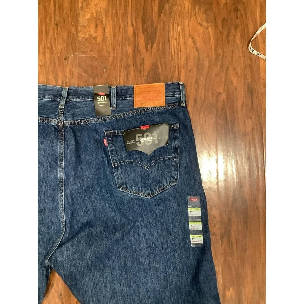 Levi's Premium 501 Big E Straight Leg  Blue Jeans Men's size 50x30 NEW